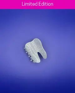 Small Sparkling Silver Tooth Claw Hair Clip