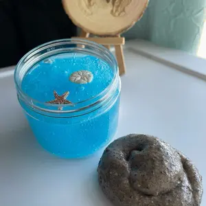 Hawaiian Waters Slime Sand Slime DIY Kit with Sandy Bottom & Shiny Waters Bases Includes Ocean Charms Textured Slime Experience