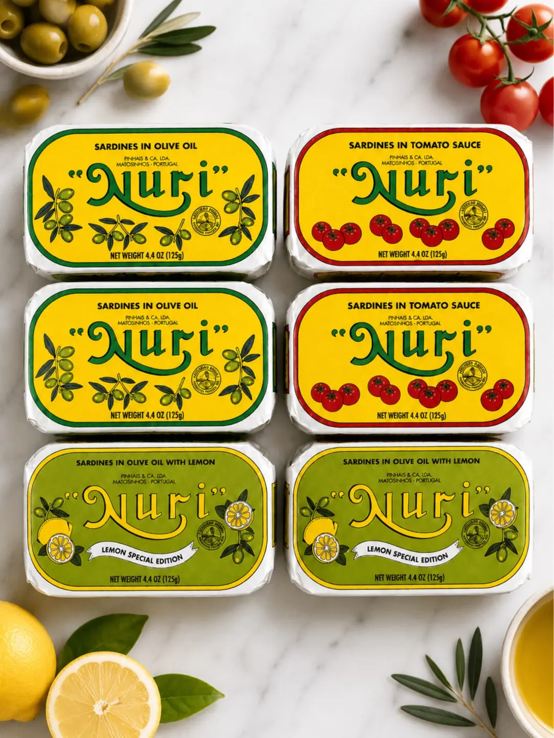 NURI Portuguese Sardines Variety Pack (6 Cans)