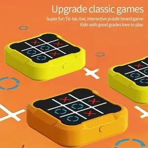 Rechargeable Electronic Tic Tac Toe Game Handheld , Mute Function, 4 in 1 & 9 Levels Brain Trainer for Ages 3+ ,Solo/2-Player/Memory/Whack-a-Mole , Fast Charge Kids Travel Gift with USB-C Cable