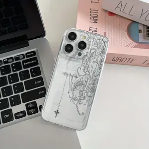 Stylish Cross Goddess Artwork And Robust Protection with a Durable TPU Clear Phone Case for iPhone 16, 15, 14, 13, 12, 11, Plus, Pro, Max,Xsmax. Perfect Birthday Gift for Friends Cellphone Smartphone