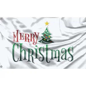 Minimalistic Merry Christmas Flag - Unique  Print Hiqh Quality Materials - Gift For Him - Gift For Her - Garden Flags - Funny Christmas Flag