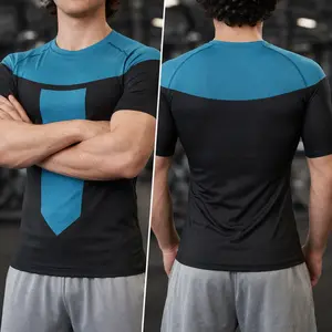 Invincible Blue Short Sleeve Compression Rashguard