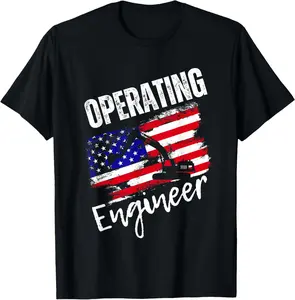 American Operating Engineer US Flag Tee T-Shirt