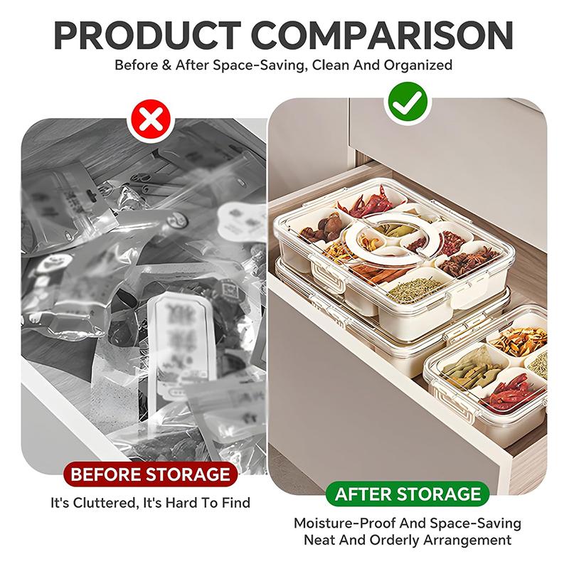 Refrigerator Transparent Storage Box Multifunctional Airtight Food Container Stackable Fruit Vegetable Egg Seasoning Organizer Portable Food Storage Box for Travel Outdoor Kitchen Home Daily Use