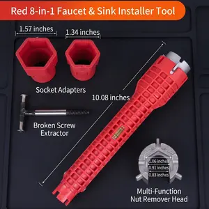 Multi-Function Basin Wrench - Universal Plumbing Tool for Sink, Tap, Pipe Installation & Repair