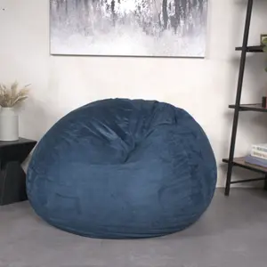 5-Foot Comfortable High-Density Shredded Foam Bean Bag Chair for Kids and Adults, with Removable Microsuede Cover, Ideal Reading and Bedroom Floor Lounge, French Roast