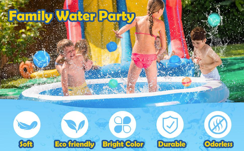 Reusable Magnetic Water Balloons 12 Pack – Silicone Self-Sealing Water Balls, Quick Fill Splash Toys, Leakproof Eco-Friendly Summer Pool Toys for Kids & Adults Outdoor Beach Fun