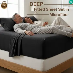 Deep Pocket Fitted Sheet – Soft Brushed Microfiber, Cooling & Breathable, Fits Up to 16" Mattress, Hotel Luxury, Wrinkle & Fade Resistant, Machine Washable | Utopia Bedding