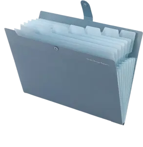Expanding File Organizer with 8 Pockets & Labels Portable Accordion Folder for Documents Bills Receipts Letter Size Haze Blue Finish
