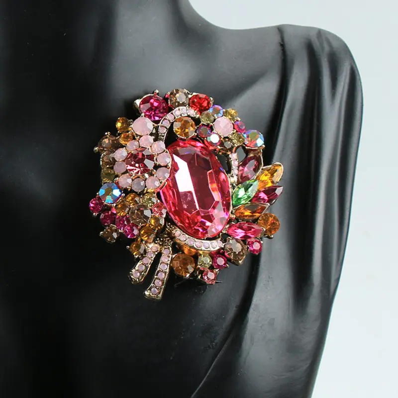 Elegant Rhinestone Decorated Brooch, Sparkling Brooch, Fashion Brooch for Women & Girls, Durable Metal Pins, Brooch Suitable for Backpacks, Jeans, Scarves, Hats Decoration, Trendy All-match & Exquisite Brooch for Birthday Gift