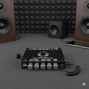 Zk ht21 bluetooth amplifier module, tda7498e chip, 160wx2=220w Bass Output, bluetooth 5.0, Aux/usb input, bass/treble knobs, subwoofer compatible, dc 15-36v power supply