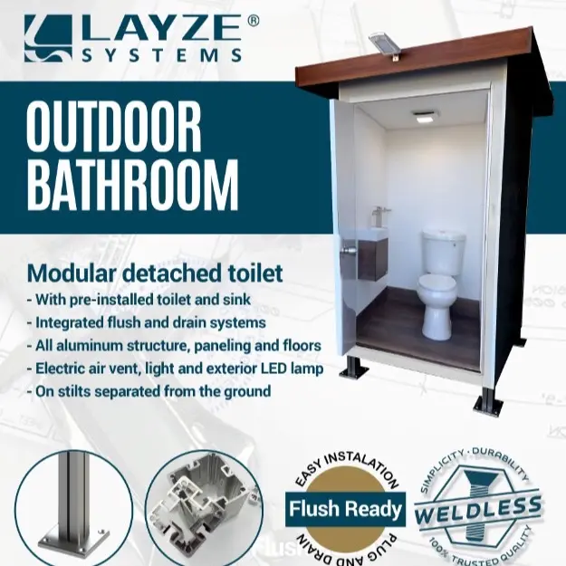 Portable Outdoor Bathroom Aluminium Light Toilet