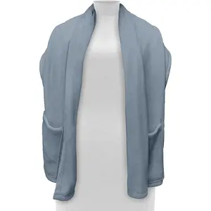 Serta Luxe Electric Heated Warming Cuddler Wrap with Pockets Sapphire