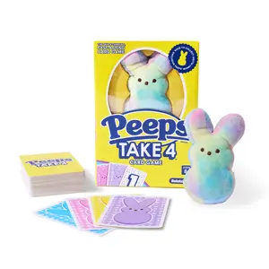 PEEPS Take 4 by Relatable – Fast, Cute Easter Family Card Game with Exclusive PEEPS Bunny plush, Fun Easter Game for Kids Ages 8+, Family Game Night, and Easter Basket Stuffers – Easter Basket Gift