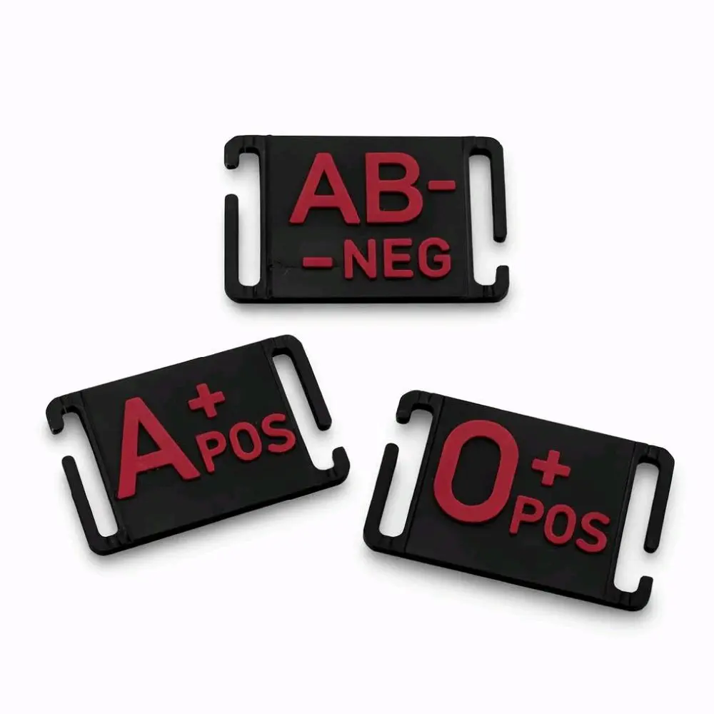 MOLLE Blood Type Clip | 3D Printed Tactical Medical ID | Military Law Enforcement MilSim Plate Carrier Accessory