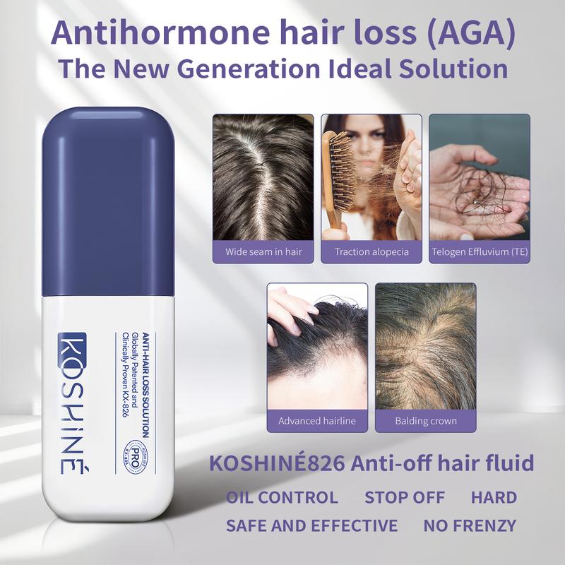 KX-826 DHT Blocker Hair Growth Spray – Patented, clinically proven, blocks DHT at the scalp without affecting hormones. For men & women. 0.9% & 0.5% formulas, 30ml & 60ml. Controls oil in 3 days, reduces hair loss in 1-2 weeks, growth in 4-6 weeks.