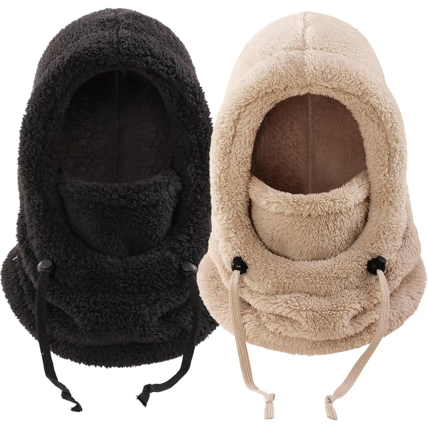 Kids' 2PCS Winter Fleece Balaclava Hats - Warm, Windproof, Adjustable Full-Cover Neck Warmer Ski Face Mask for Boys & Girls 3-10Y