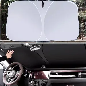 Car Windshield Sun Shade Foldable Sun Visor Reflective UV Block Heat Insulation Protector for Summer Parking Universal Fit Easy Storage