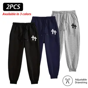 Men’s Graphic Jogger Sweatpants, Available in 1, 2 or 3 Pack, Regular Fit Casual Streetwear Pants with Elastic Waist, Drawstring, Side Pockets and Cuffed Ankles for Daily Wear, Lounge, Workout and Outdoor, TikTok Shop Deals