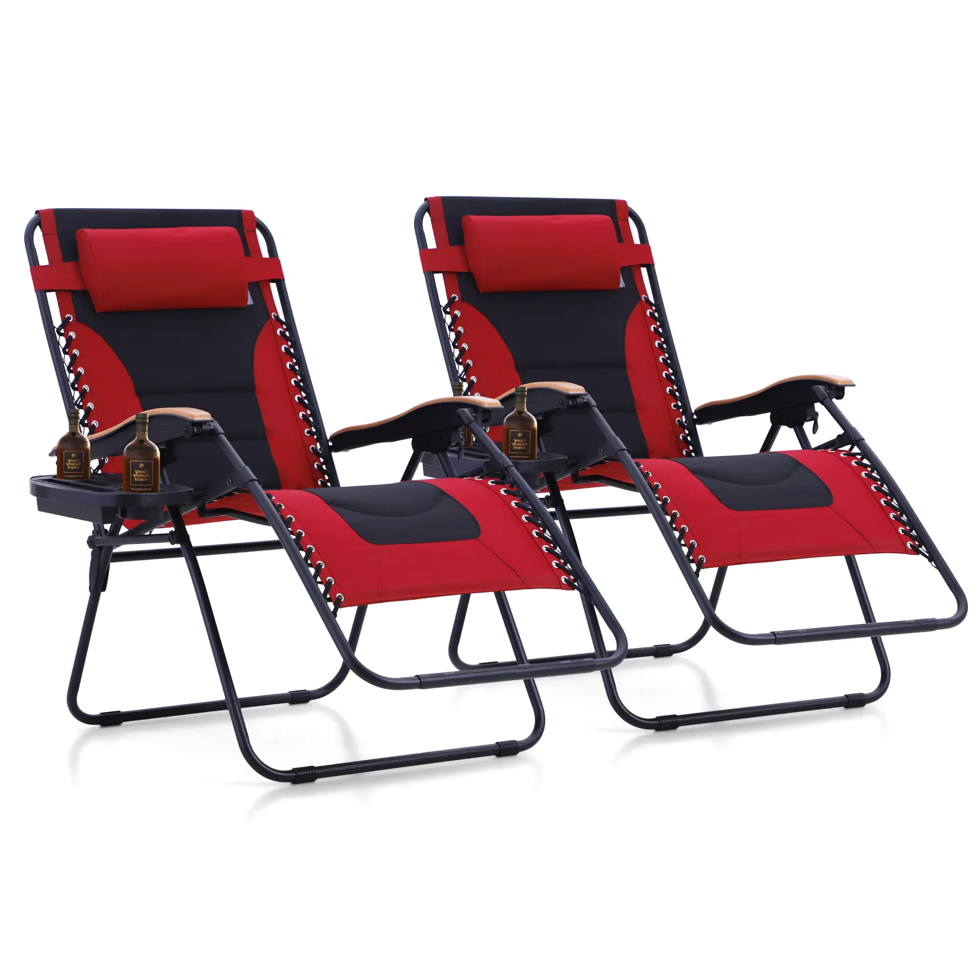 PHI VILLA XXL Oversized Padded Zero Gravity Chair, Foldable Patio Recliner, 30" Wide Seat Anti Gravity Lounger with Cup Holder, Support 400 LBS Outdoo