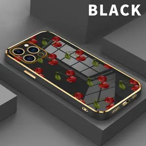 Compatible with iPhone 16 15 Pro Max Plus 14 13 12 11 X XR Stylish full screen cherries Rugged Durable shockproof Anti-Scratch soft Silicone case