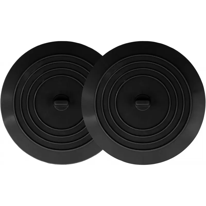 2-Pack 5 Inches Flat Round Silicone Bathtub Drain Stopper Set, Renter-Friendly, Smooth Leakproof Seal, Durable Bath Plug, Easy-to-Use Universal Suction Bathroom Gadget for Bathrooms, Laundry Basins