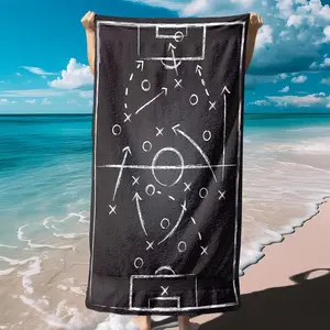 Football Field Pattern Beach Towel, Soft Quick Drying Towel, Beach Towel for Beach, Camping, Sports, Yoga, Travel, Gift for Football Lovers