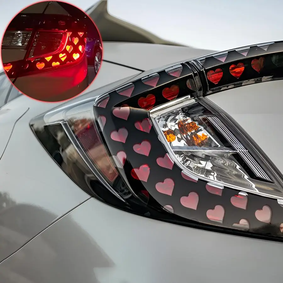 Heart Pattern Car Tail Light Sticker, Cute Tail Light Cover Stickers, Universal DIY Car Decorative Sticker for Women & Men, Back to School Gifts, Stic