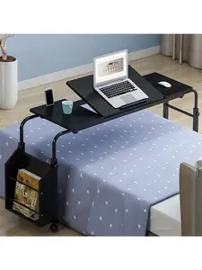 Portable Mobile Liftable Laptop Desk With Wheels, Cart Table Over The Bed Table, Adjustable Height Small Mobile Stand Up Desk For Medical Home Office School