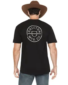 Brixton Men's Men'S Crest Ii Logo Short Sleeve Graphic T-Shirt - 17480-Bdswg