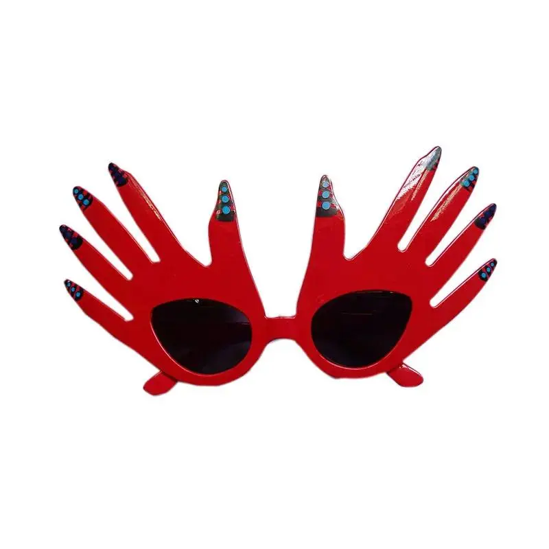 Terrifier Clown Cosplay Plastic Sunglasses - Fashion Unisex, 1 Size, Terror Red Hand Design, Photo Prop, Carnival Prop for Christmas Party Home Decor Accessories