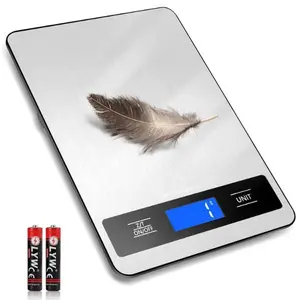 Stainless Steel LCD Digital Food Scale 11lb/5kg – Kitchen Scale with 0.05oz/1g Precision, Tare Function, Gram Scale for Baking, Cooking, Meal Prep & Weight Loss