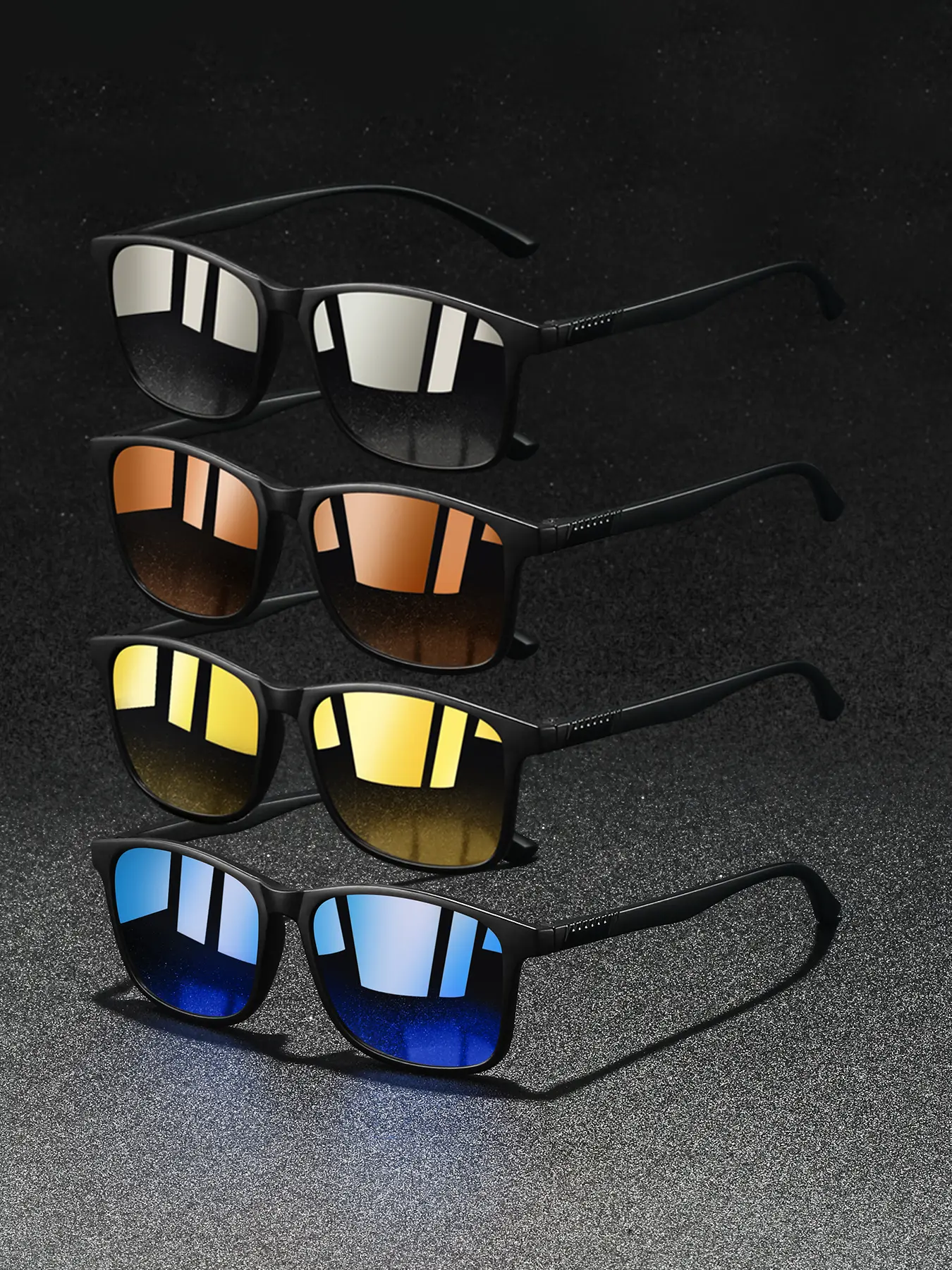 4pcs retro square striped glasses,suitable for both men and women,offering multiple color options.solid color frame paired collocation rubber nose pad,fashionable and minimalist design,the best choice for daily wear