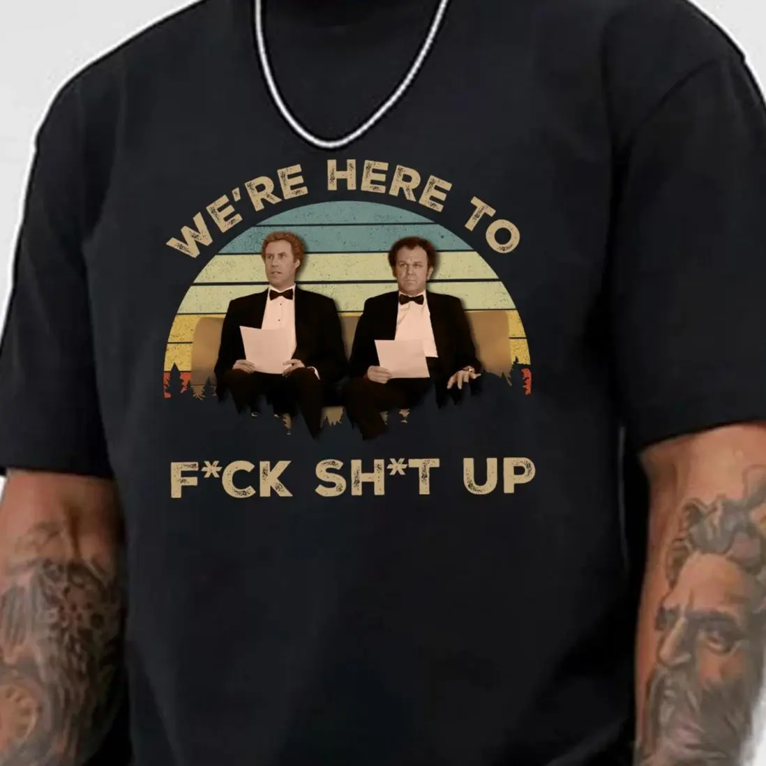 Vintage Step Brothers Movie Shirt, Dale Doback Brennan Huff We're Here To T-Shirt, Funny Unisex Tee Gift For Him Her