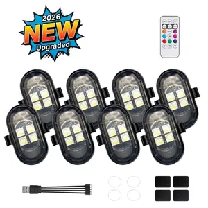 【2026 Upgraded】4PCS/8PCS RGB LED New Ambient Light Kit for Car Interior Styling, Interior Accent Mood Lighting for Footwell Console Trim, Decorative Auto Accessories, Vehicle Interior Decor, Holiday Gift Idea