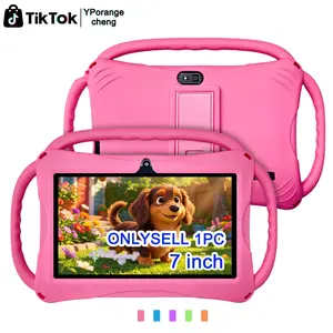 7 Inch Kids Tablet, Student Learning Tablet PC with 5G WiFi, Dual Camera, Shockproof Case, Educational Toy for Boys Girls, Easter Halloween Christmas Birthday Gift (Blue Pink, No Adapter)