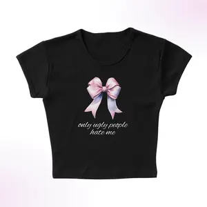 Only Ugly People Hate Me Micro Rib Baby Tee