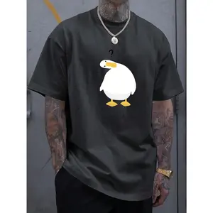 Men's Cute Duck Graphic Round Neck Casual T-Shirt