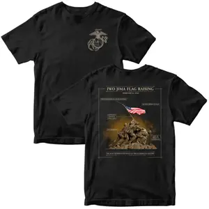 USMC Iwo Jima Flag Mount Suribachi Flag Raising - Tactical Illustration T-Shirt & Hoodie