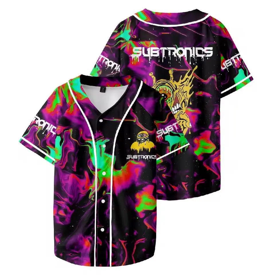 Subtronics Merch Baseball Jersey Unisex Short Sleeve T-shirt Casual Streetwear Women Men Clothes