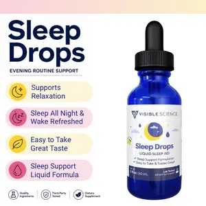 Visible Science Sleep Drops | Magnesium & Valerian Root Liquid Supplement | Berry Flavor | 2 fl oz | Easy-to-Take | Lab Tested Easy Consumption