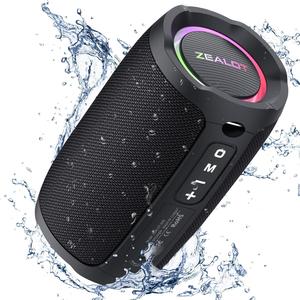 zealot s49 portable wireless speaker, usb rechargeable bluetooth-compatible speaker with rgb dazzle color light effect, multifunctional portable speaker, ip67 waterproof audio speaker for outdoor