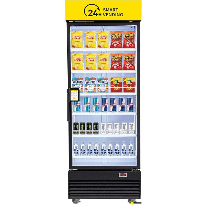 Vending Machine，HAHA Vending DC-440D Combo Vending Machine,Smart Refrigerated Vending Machine with Touch Card Reader