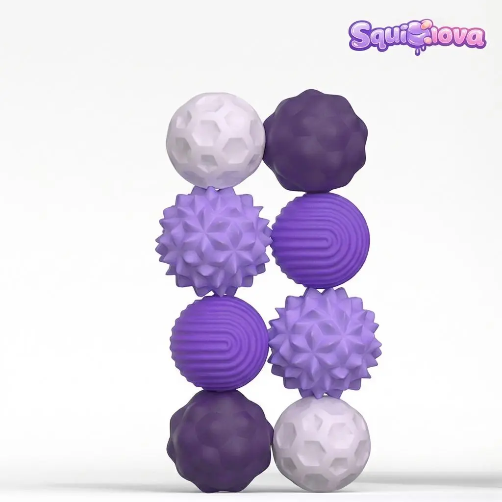Silicone Fidget Magnetic Balls 8pcs Set Small Size/ Safe toy for ADHD and Autism. Stress Relief for Teens and Adults.