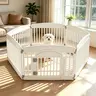 Sweetcrispy Plastic Pet Playpen Gate, Durable Puppy Exercise Playpens with Lockable Door, Non-Slip Bottom, Portable for Indoor & Outdoor Use, Playpen Gate Playpens, Portable Puppy Fence, Puppy-Proof Playpens
