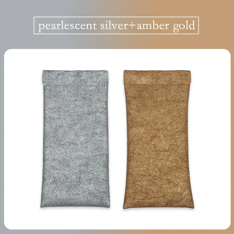 pearlescent silver+amber gold