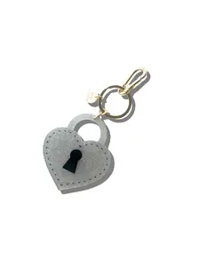 Hand-Painted Heart Locket Bag Charm + Keychain | Eco-Friendly