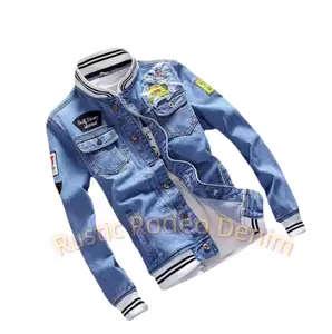 High Quality Fashion Plus Size Men's Stand Collar Denim Jacket