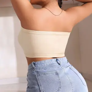 Convertible Strapless Bandeau Bra with Wireless Comfort, Anti-Slip Grip & Removable Straps Seamless Cup Womenswear